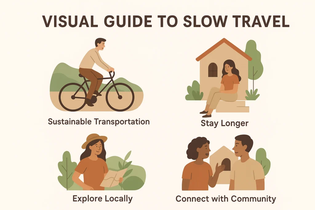 Traveller enjoying sunrise in the mountains, inspired by slow travel quotes.