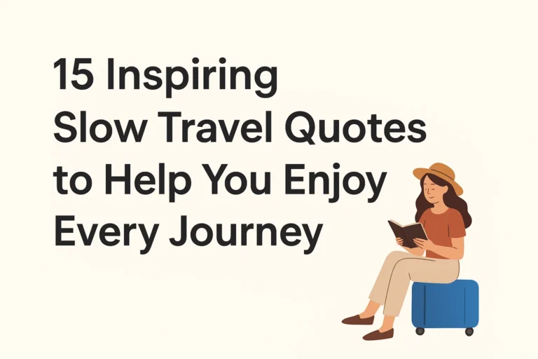 Visual guide to slow travel showing sustainable and mindful ways to enjoy the journey.